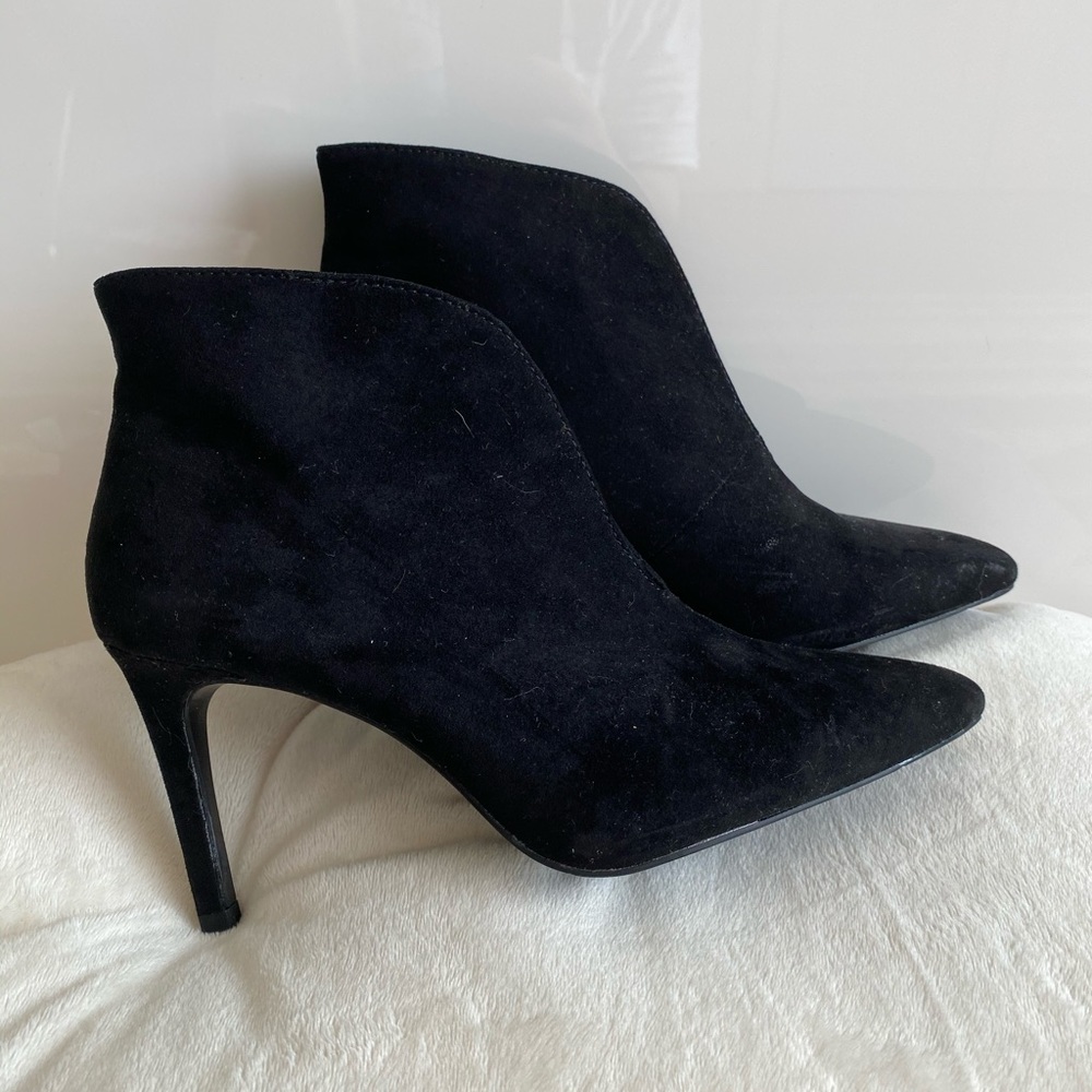 Zara Black suede booties Brand New